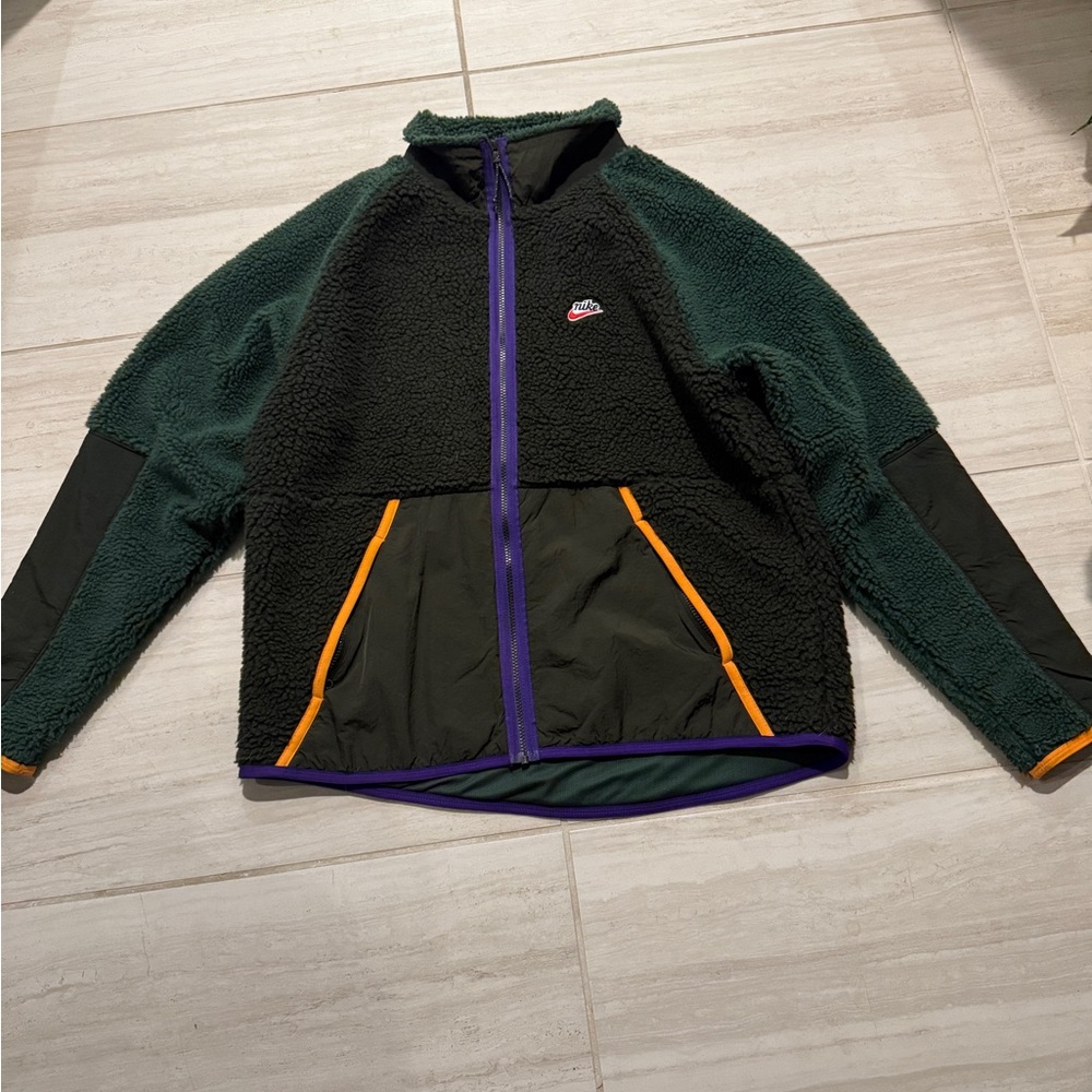 Nike Fleece Jacket - Black and Green